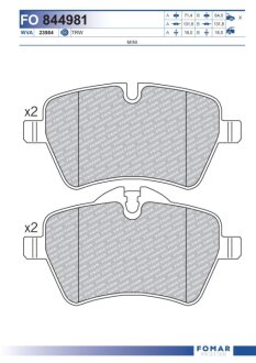 Колодки гальмівні дискові FOMAR FO 844981