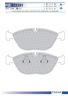 Колодки гальмівні дискові FOMAR FO 922281