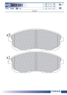 Колодки гальмівні дискові (комплект 4 шт) FOMAR FO 969381