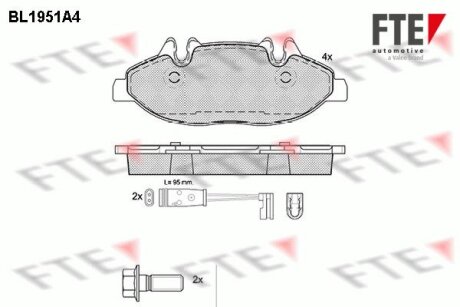 Комплект гальмівних колодок FTE 9010536