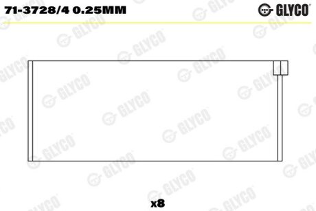 Комплект вкладишів двигуна Glyco 71-3728/4 0.25MM (фото 1)