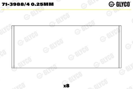 Вкладиші шатунові Glyco 71-3988/4 0.25MM