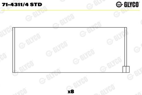 Комплект вкладишів двигуна Glyco 71-4311/4 STD