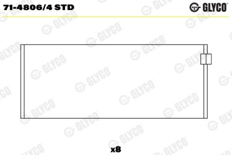 Вкладиші шатунові Glyco 71-4806/4 STD