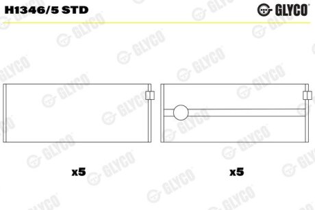 Комплект вкладишів двигуна Glyco H1346/5 STD