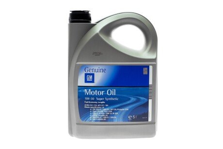 Олива моторна Super Synthetic SAE 5W30 (504/507) (5 Liter) GM 93165010 (фото 1)