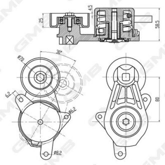 MAZDA Ролик с натяж. 6 03- GMB GAT31680