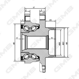 NISSAN Маточина колеса QASHQAI 1.2-2.0 13- GMB GH34890M