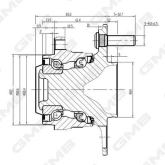 HONDA Ступица задн. CR-V 1.6/2.0 12-16 GMB GH35120M