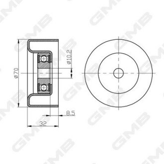 TOYOTA Ролик паразитный Land Cruiser 4,0 03-, LEXUS RX350. GMB GTC0410