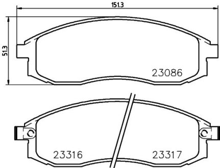 Nissan гальм. колод. передн. Maxima QX 97-2000 HELLA 8DB 355 006-731