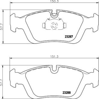 Колодки гальмівні дискові комплект; передн. HELLA 8DB355008741