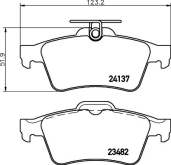 Колодки гальмівні дискові комплект; задн. HELLA 8DB355011731