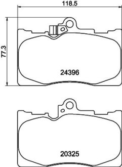 Тормозные колодки пер. Lexus GS 05- HELLA 8DB 355 012-121