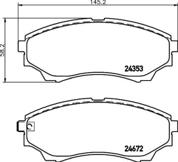 Колодки гальмівні дискові комплект; передн. HELLA 8DB355012381