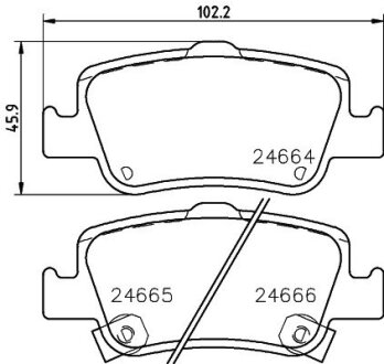 Колодки гальмівні дискові комплект; задн. HELLA 8DB355013571