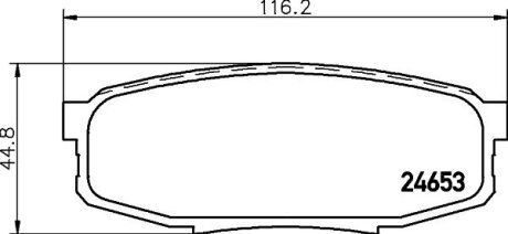 Колодки гальмівні дискові комплект; задн. HELLA 8DB355013771