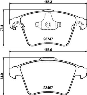 Колодки гальмівні дискові комплект; передн. HELLA 8DB355013821