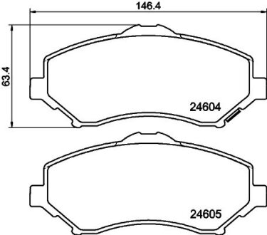 CHRYSLER Тормозные колодки передн.Grand Voyager,Dodge Nitro,Cherokee 07- HELLA 8DB 355 014-231