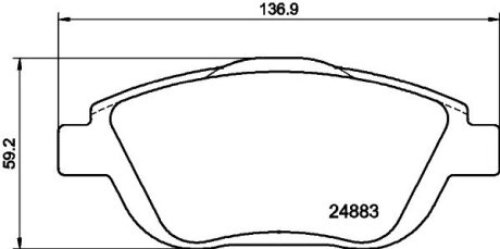 Колодки гальмівні дискові комплект; передн. HELLA 8DB355014551