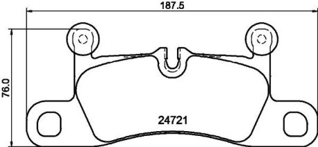 Колодки гальмівні дискові комплект; задн. HELLA 8DB355015101