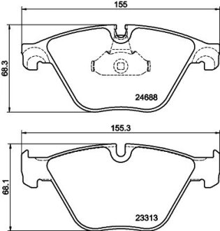 Колодки гальмівні дискові комплект; передн. HELLA 8DB355015261