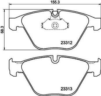 Колодки гальмівні дискові комплект; передн. HELLA 8DB355015391