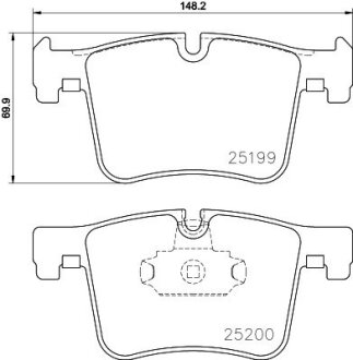 Колодки гальмівні дискові комплект; передн. HELLA 8DB355015781