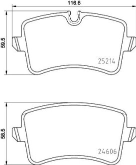 Колодки гальмівні дискові з Датчиком, комплект; задн. HELLA 8DB355016001