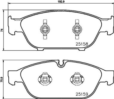 Колодки гальмівні дискові комплект; передн. HELLA 8DB355016031