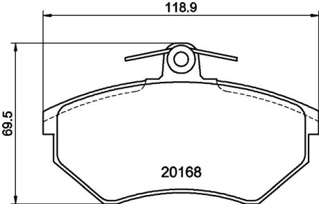 Колодки гальмівні дискові комплект; передн. HELLA 8DB355017901