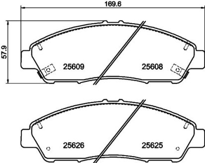 Колодки гальмівні дискові комплект; передн. HELLA 8DB355020211