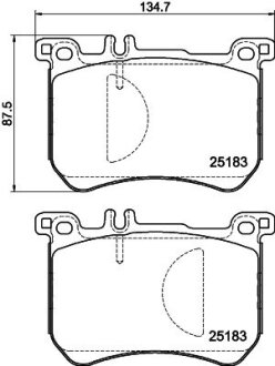 Колодки гальмівні дискові комплект; передн. HELLA 8DB355020491