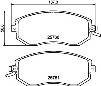 Колодки гальмівні дискові комплект; передн. HELLA 8DB355020891