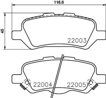 TOYOTA Гальмівні колодки задн.Venza 2.7/3.5 08- HELLA 8DB 355 023-051