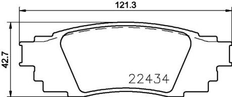 Колодки гальмівні дискові комплект; задн. HELLA 8DB 355 025-121