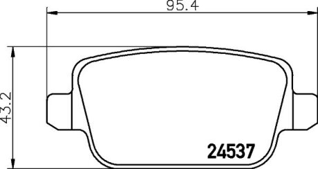 Колодки гальмiвнi дискові комплект; задн. HELLA 8DB355025351