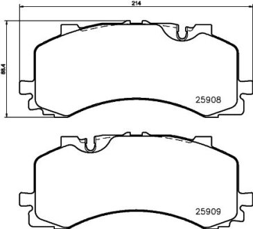 Колодки гальмiвнi комплект HELLA 8DB355036471