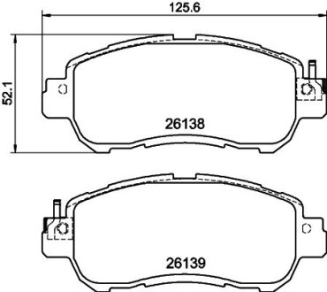 Колодки гальмiвнi, дискове гальмо HELLA 8DB355040571