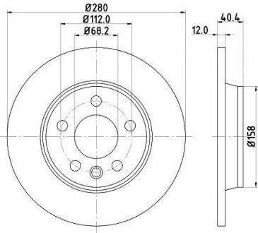 PRO VW Гальмівний диск заднії T4 1/96- HELLA 8DD 355 105-611