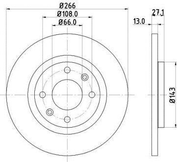 PRO PEUGEOT диск гальмівний перед. Partner 96- HELLA 8DD 355 105-751