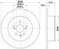 PRO TOYOTA Диск гальмівний задн. Avensis 99- HELLA 8DD 355 111-701 (фото 1)