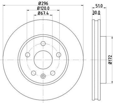 PRO OPEL диск гальмівний передн.Insignia 08- HELLA 8DD 355 116-031