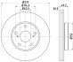 PRO TOYOTA гальмівний диск передн.Auris 12-, Corolla 13- HELLA 8DD 355 119-661 (фото 1)