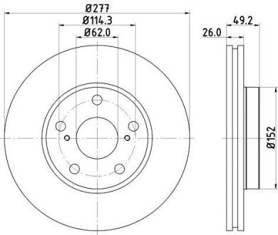 Диск гальмівний з покриттям PRO; передн. HELLA 8DD 355 119-661