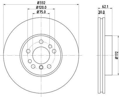 Диск гальмівний PRO High Carbon; передн. HELLA 8DD355127631