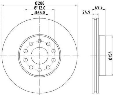 Диск гальмівний HELLA 8DD355128001