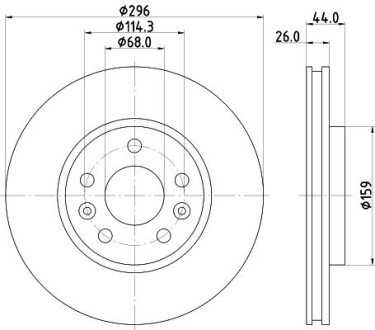 PRO RENAULT Гальмівний диск передн. MEGANE 1.6 16-, TALISMAN 1.6 15- HELLA 8DD 355 131-871