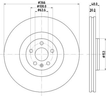 PRO HIGH CARBON VOLVO диск гальм. передн. XC60 17-, XC90 15- HELLA 8DD 355 132-411