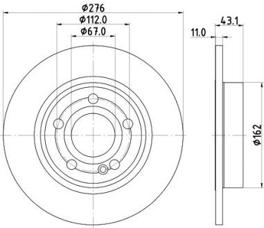 PRO DB Гальмівний диск задн. W177 18- HELLA 8DD 355 133-061 (фото 1)